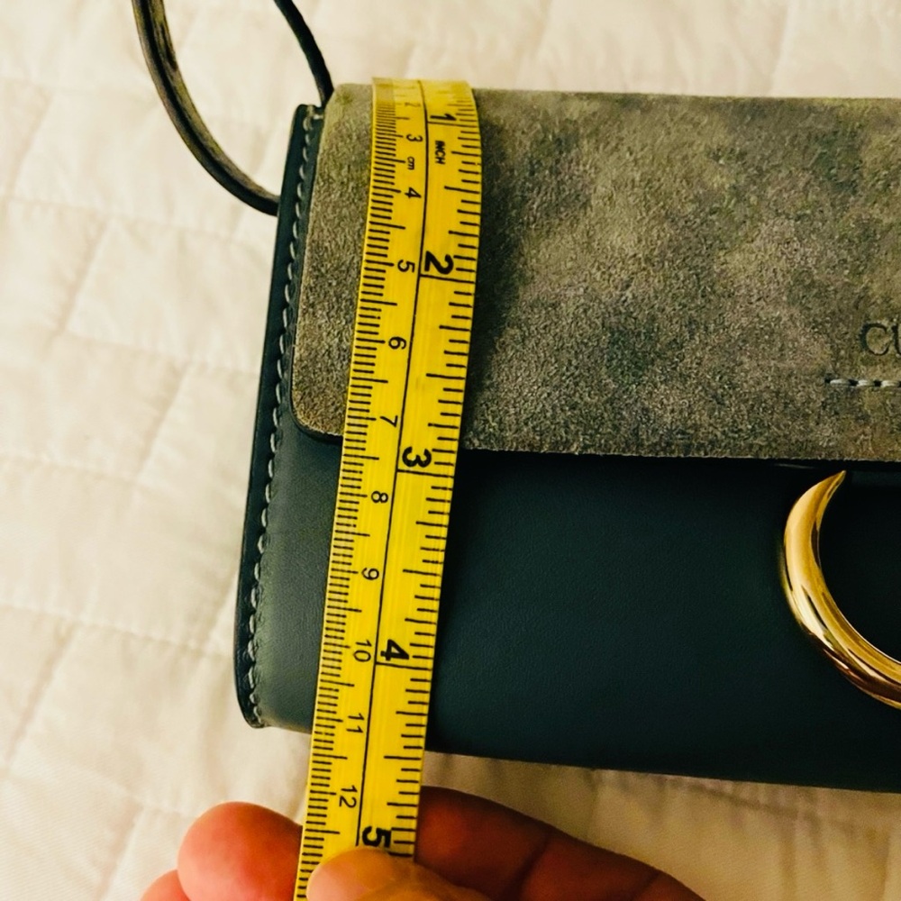 Chloe Green leather/suede authentic crossbody bag